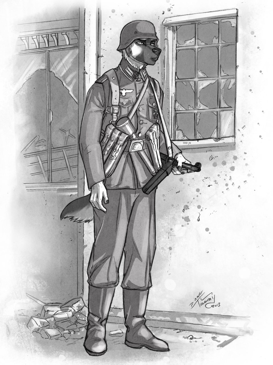 ww2 german soldier drawing