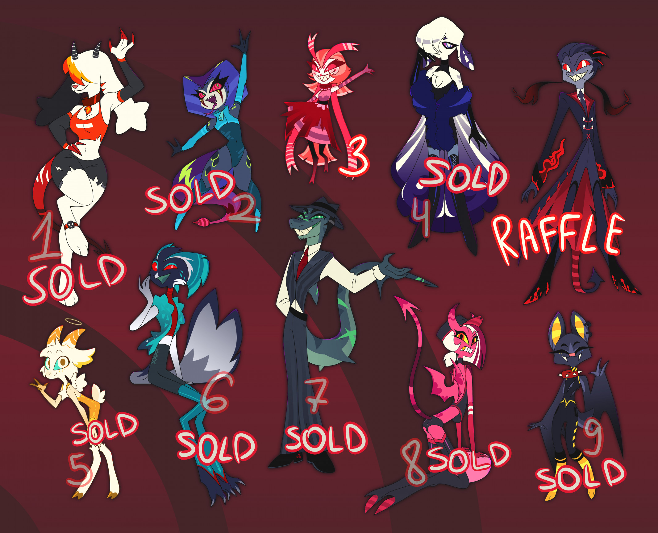 Hazbin Hotel & Helluva Boss ADOPTABLES by ratzenn -- Fur