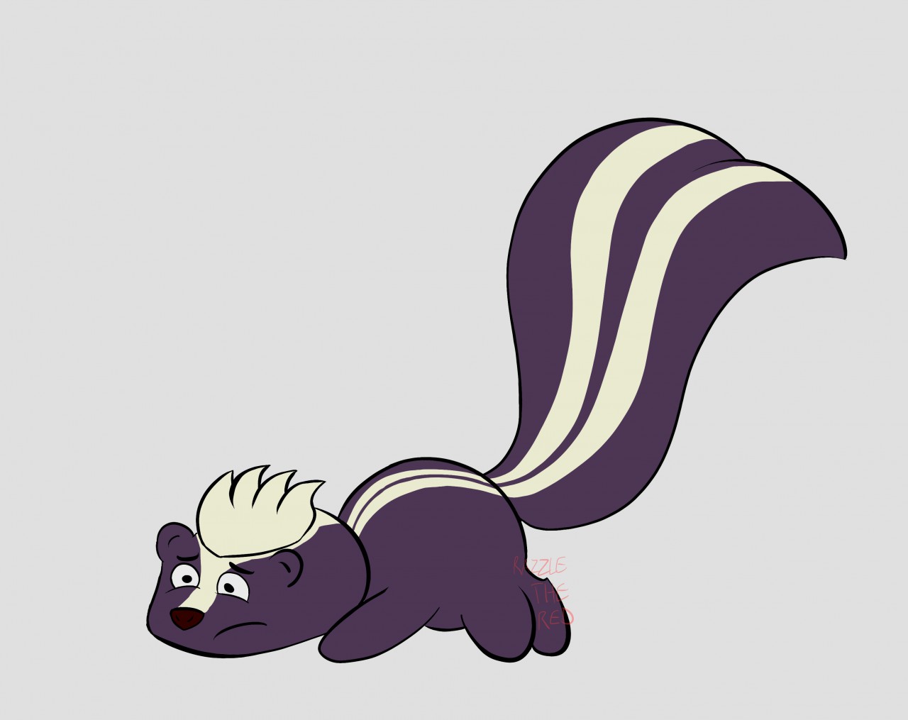 sad cartoon skunk