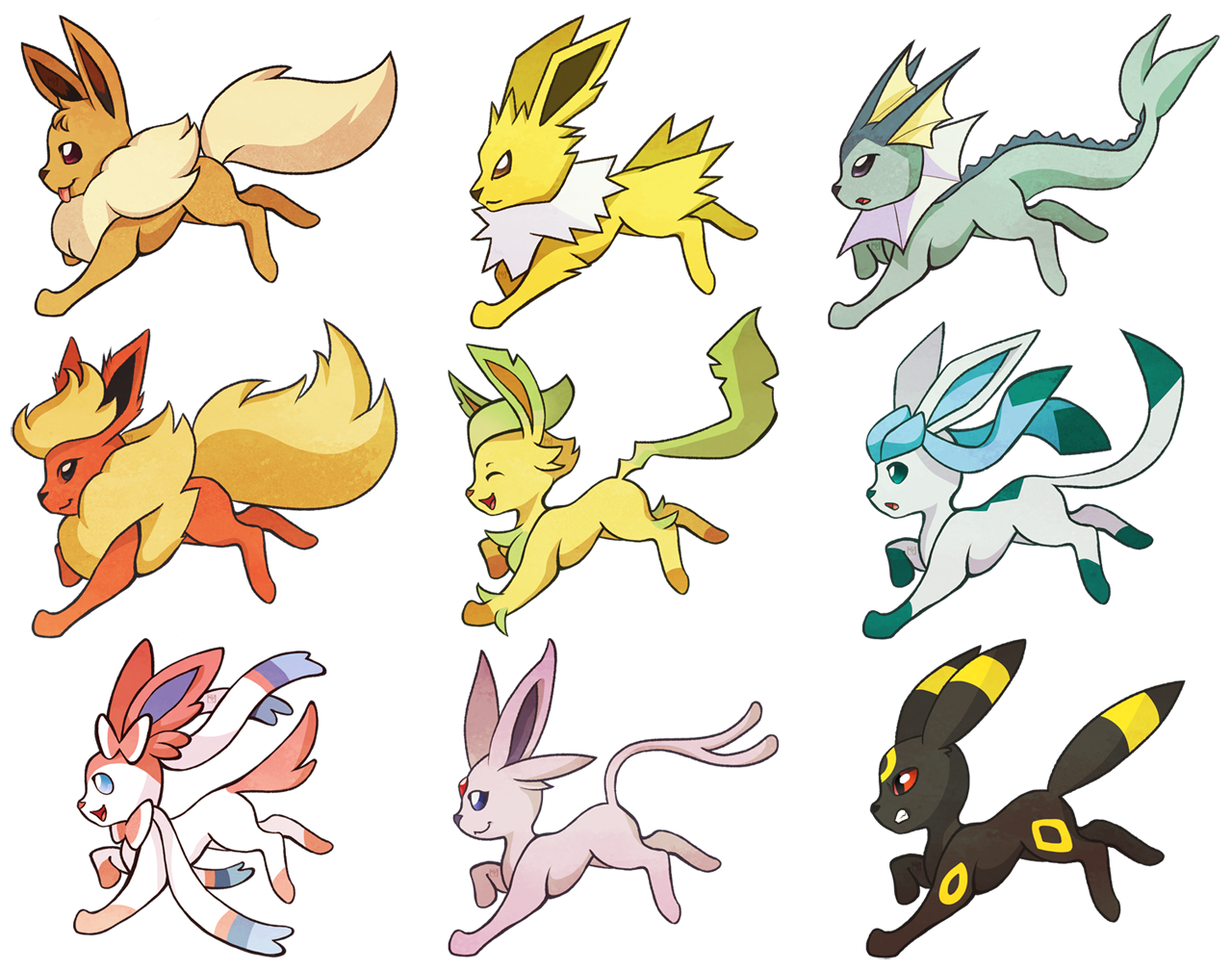 Eeveelutions by me : r/pokemon