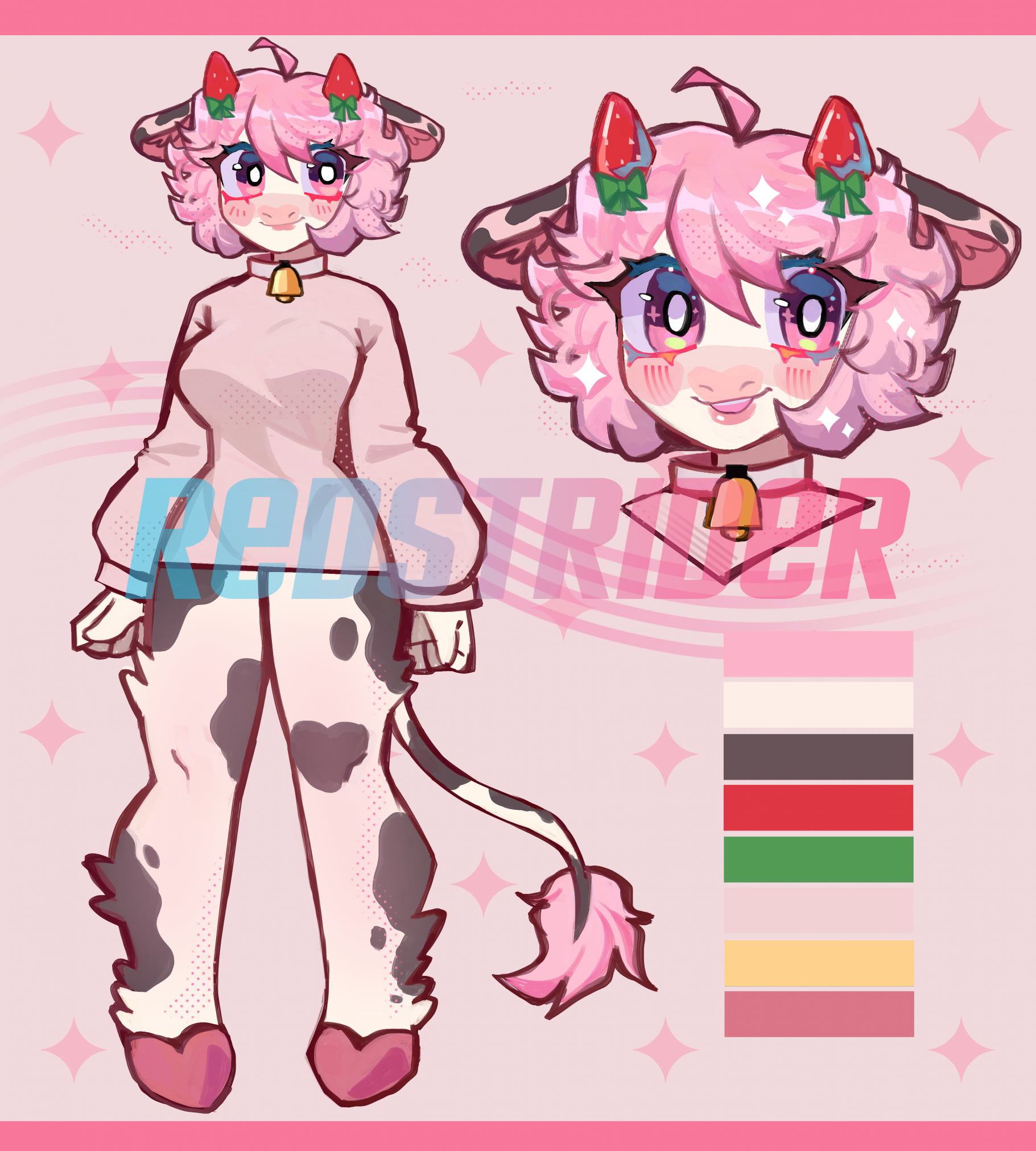 Strawberry cow adopt by Inkfang -- Fur Affinity [dot] net