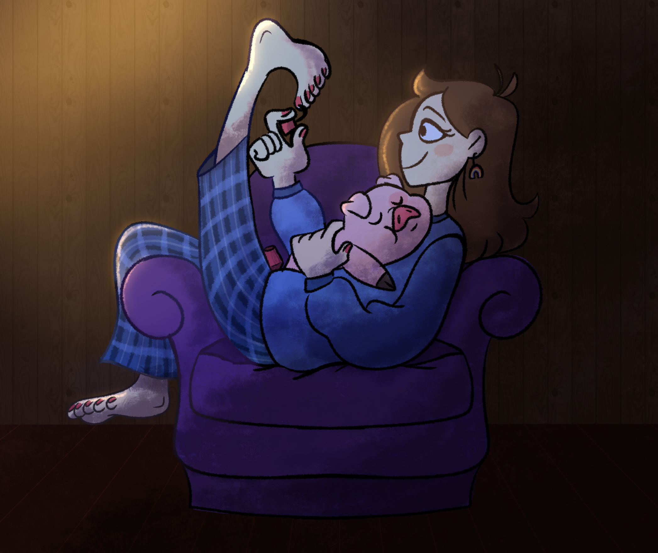 Mabel Painting Her Toes by Reeflex -- Fur Affinity [dot] net