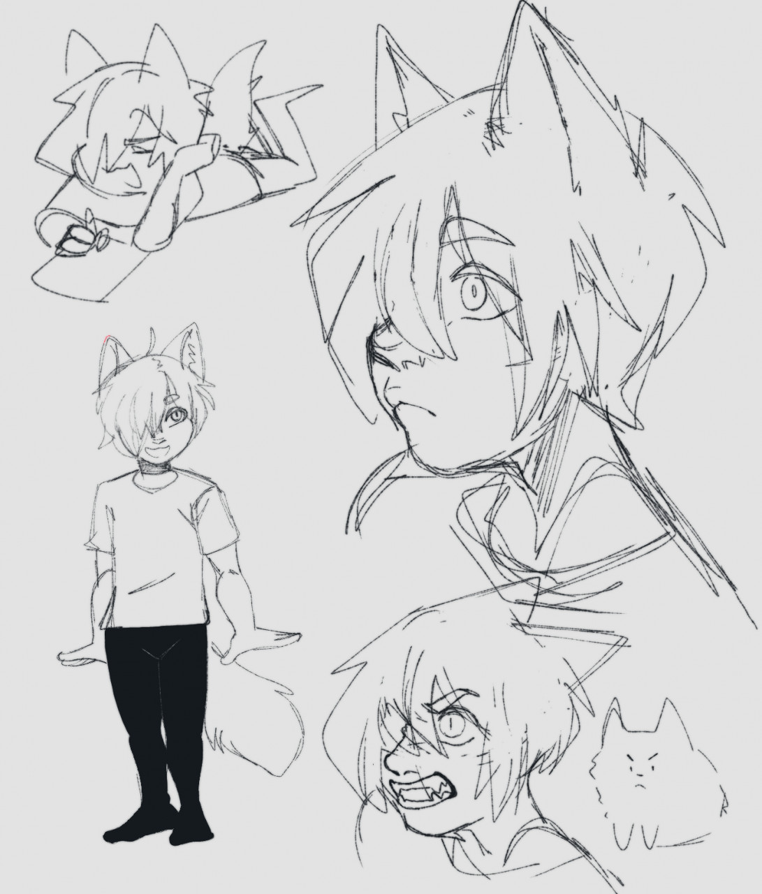wolf boy anime drawing