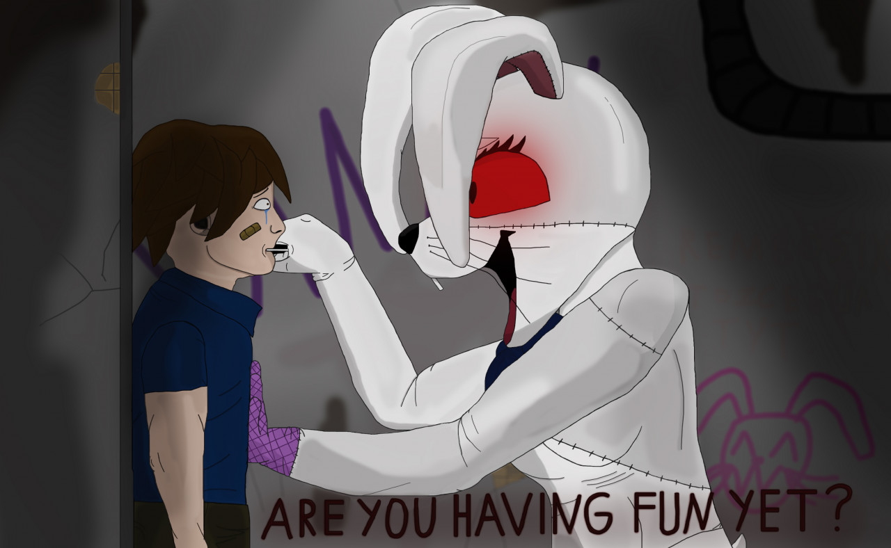 Red In The Dark~ FNAF SB fanart of Vanny about to pounce on an unsuspecting  Gregory 🔪🐇 - ⚠️Please do not steal/repost my art!⚠️ :  r/fivenightsatfreddys