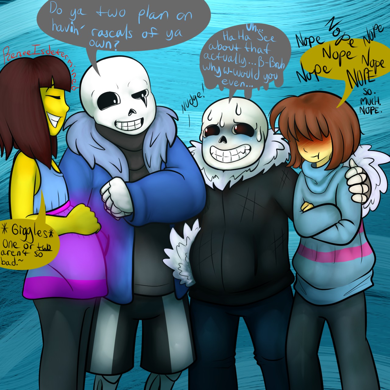 Sans X Frisk: I promised I'd protect you by Renee-Moonveil -- Fur Affinity  [dot] net