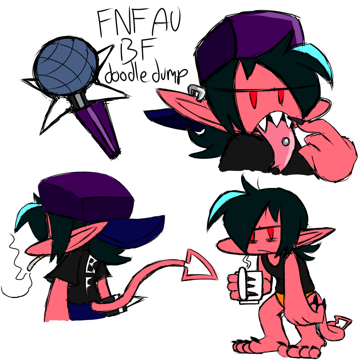 FNF AU: Demon Boyfriend doodledump by ReneesInnerIrken -- Fur Affinity  [dot] net