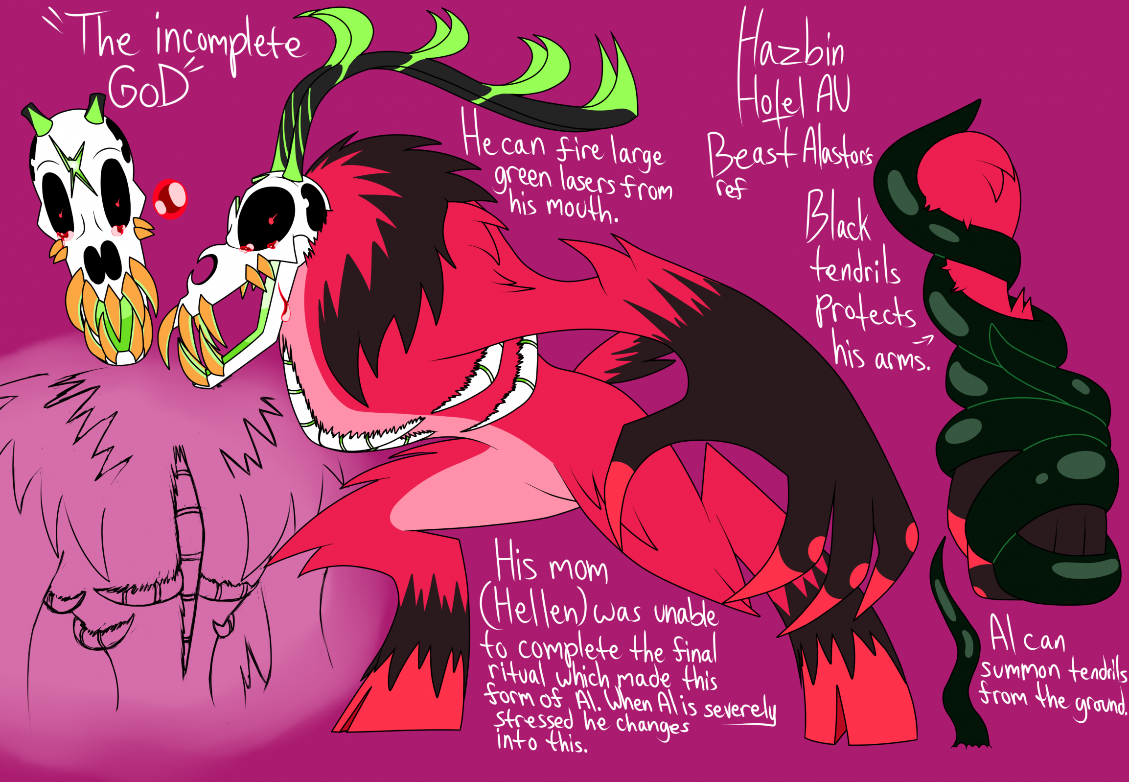 Hazbin Hotel AU: Beast Alastor ref by ReneesInnerIrken -- Fur Affinity  [dot] net