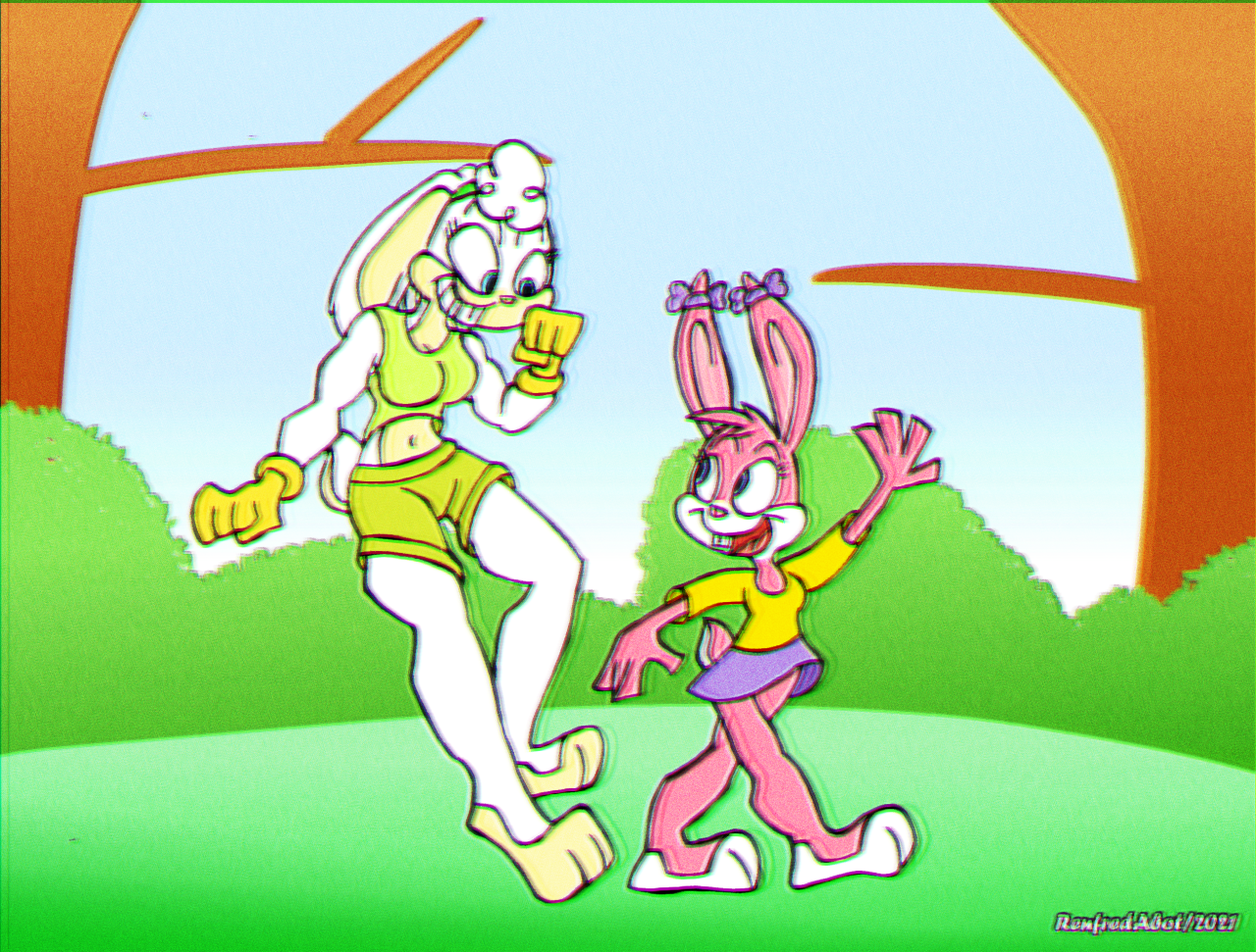 Babs Bunny and julie rabbit by Renfredabot -- Fur Affinity [dot] net