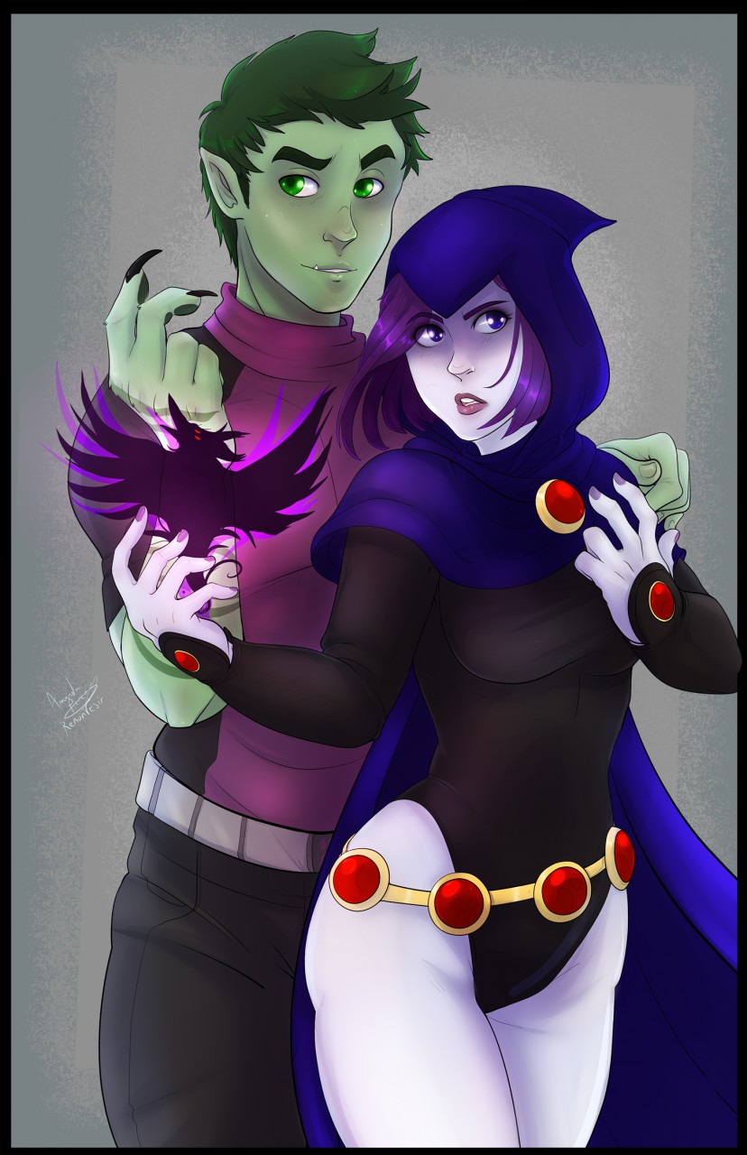 Beast Boy and Raven by RenonVesir -- Fur Affinity [dot] net