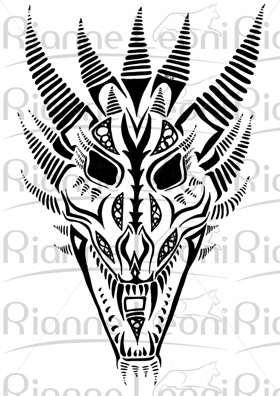kurtisgibsonart:dragon-tattoo-skull-tattoo