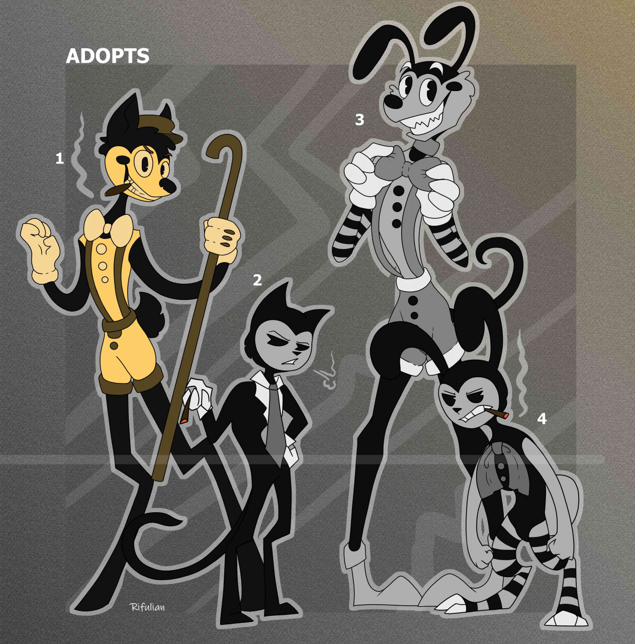 Cartoonish Sinners Adopts (Inspired by Hazbin Hotel) by Rifulian -- Fur  Affinity [dot] net