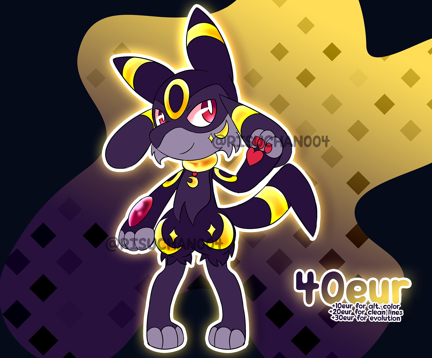 🐱 CLOSED - Lucario x Gatomon FUSION ADOPT by risuchan004 -- Fur