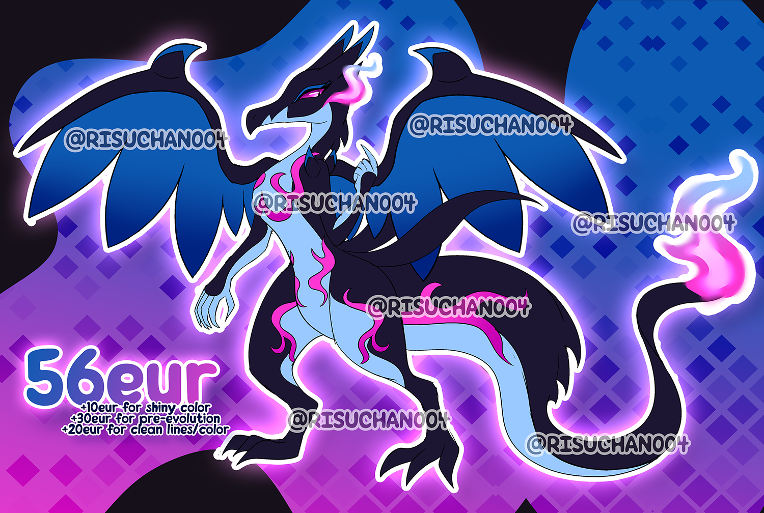 🔥 CLOSED - Salazzle x Mega Charizard X FUSION ADOPT by