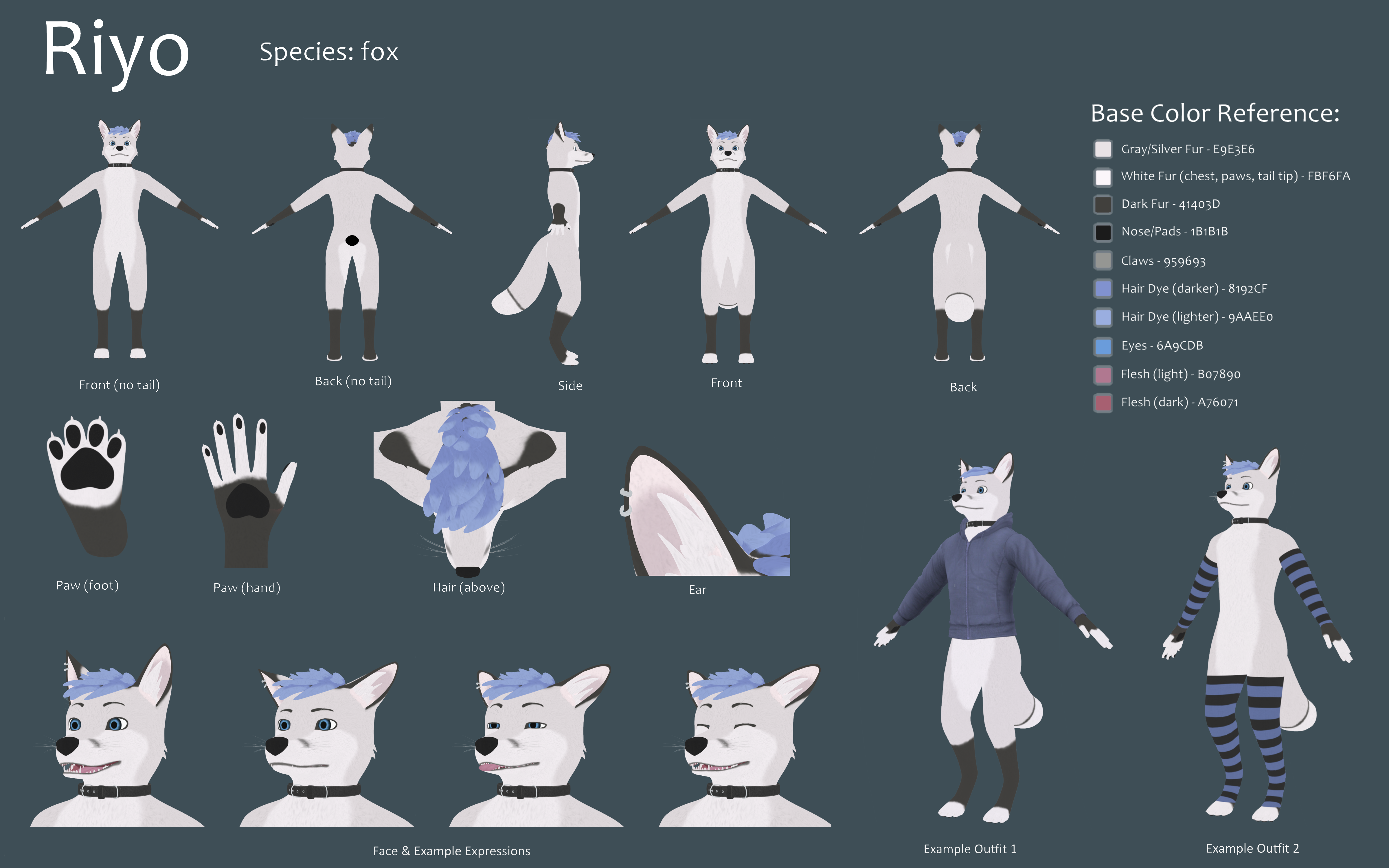 Riyo Reference Sheet (3D) by Riyote -- Fur Affinity [dot] net