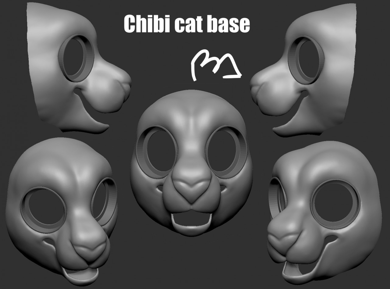 Chiby kitty fursuit head base 3d popular printed