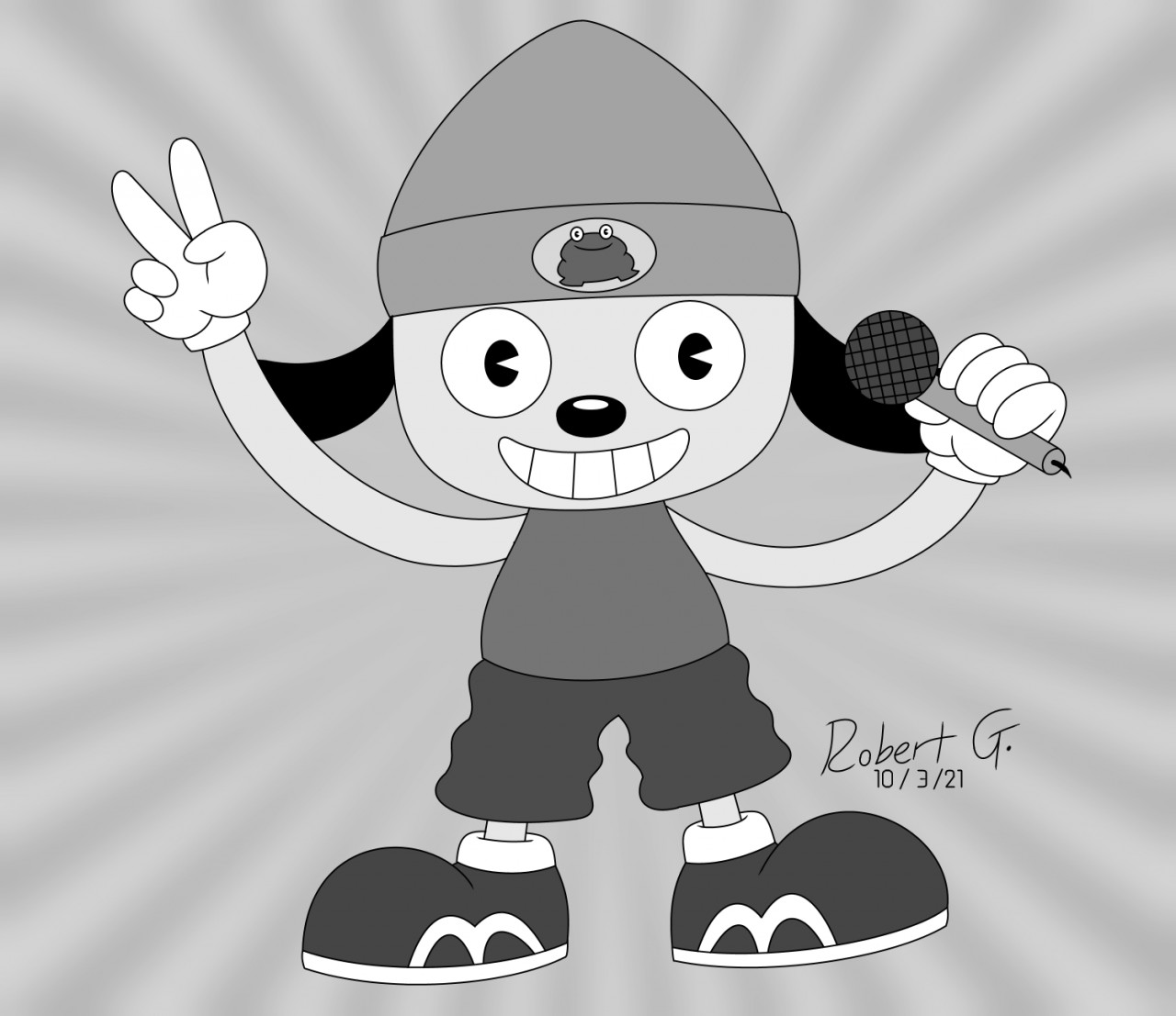 Toontober 2021: Day 3 (Black and White) by RobertGDraws -- Fur