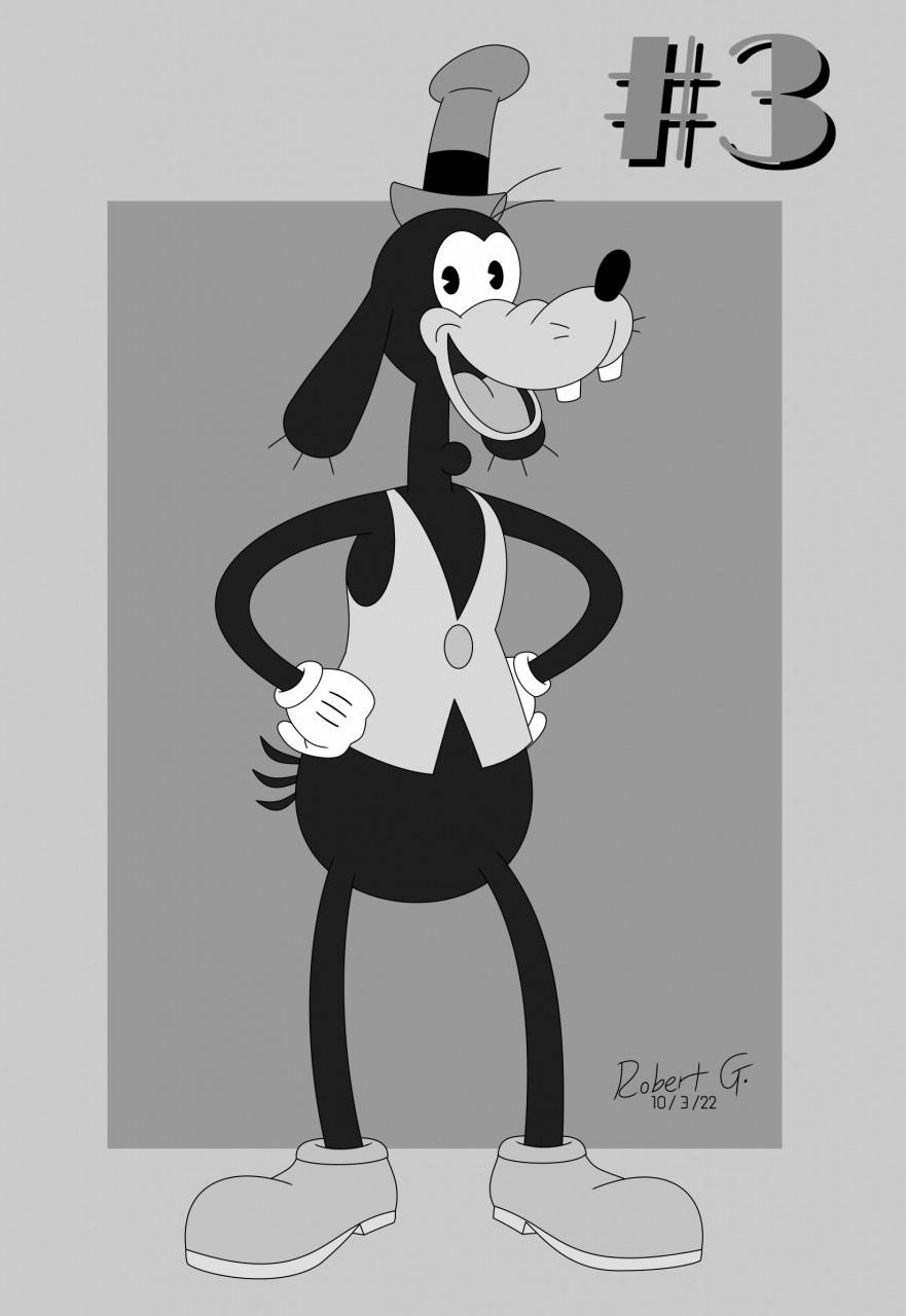 Toontober 2021: Day 3 (Black and White) by RobertGDraws -- Fur