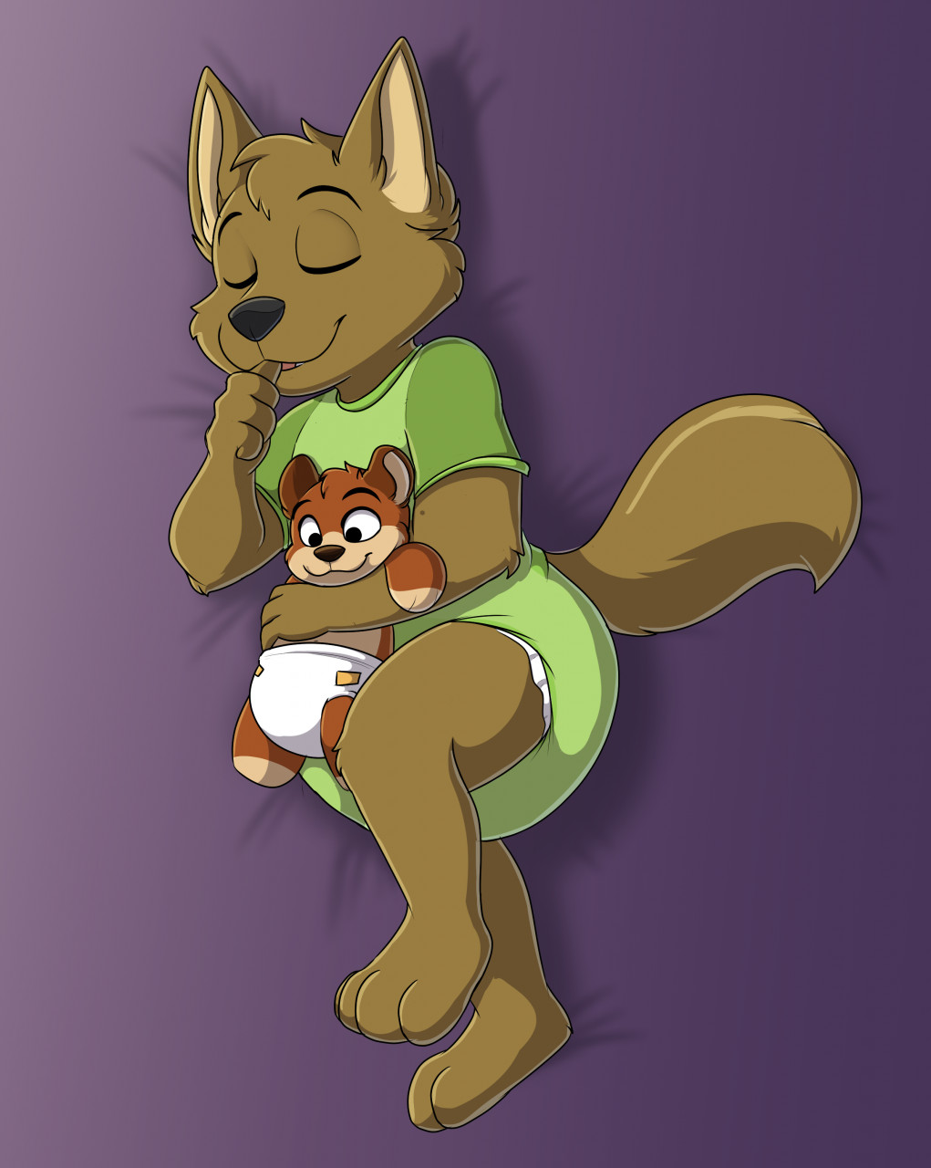 Sleepy Yote (Comm by Balt) by RockBottom32 -- Fur Affinity [dot] net