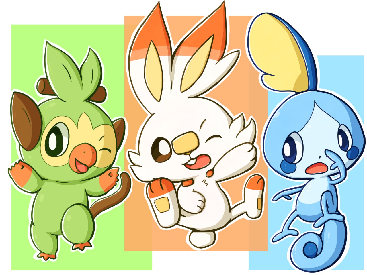 Grookey Scorbunny Y Sobble Pokemon Art Cute Pokemon P - vrogue.co