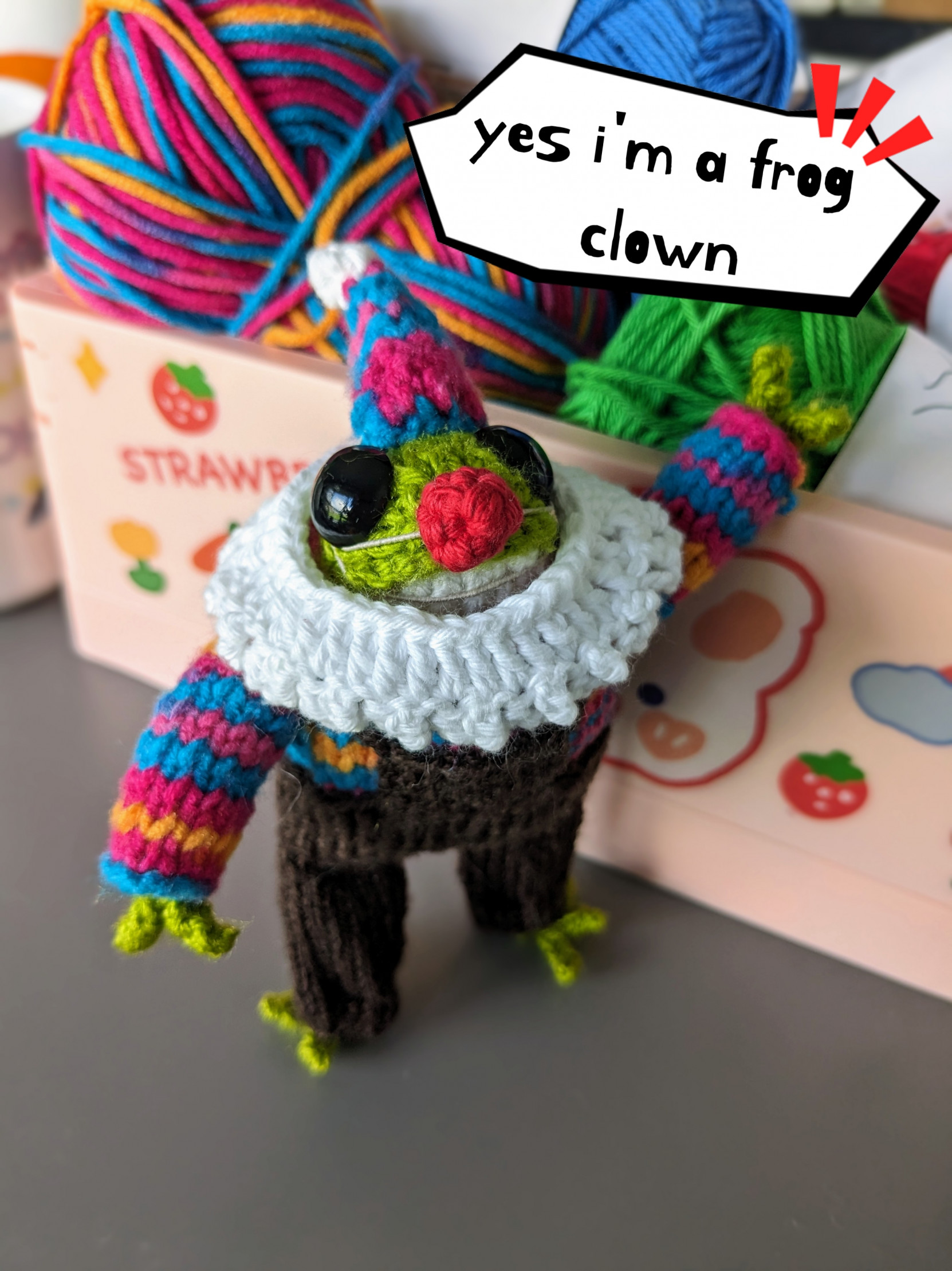 Fantasy Frog Knitting Digital Graphic · Creative Fabrica