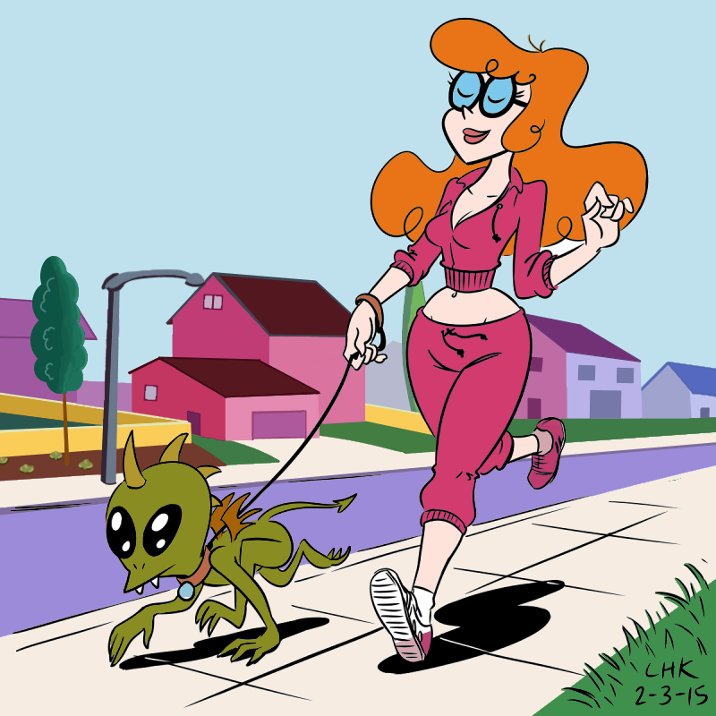 lhk (artist) Dextra walking Charlie rule 63 Dexter's Lab by