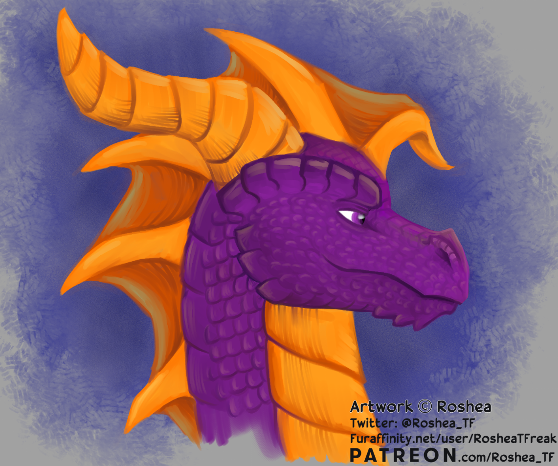 Spyro Painty Portrait By RosheaTFreak -- Fur Affinity [dot] Net