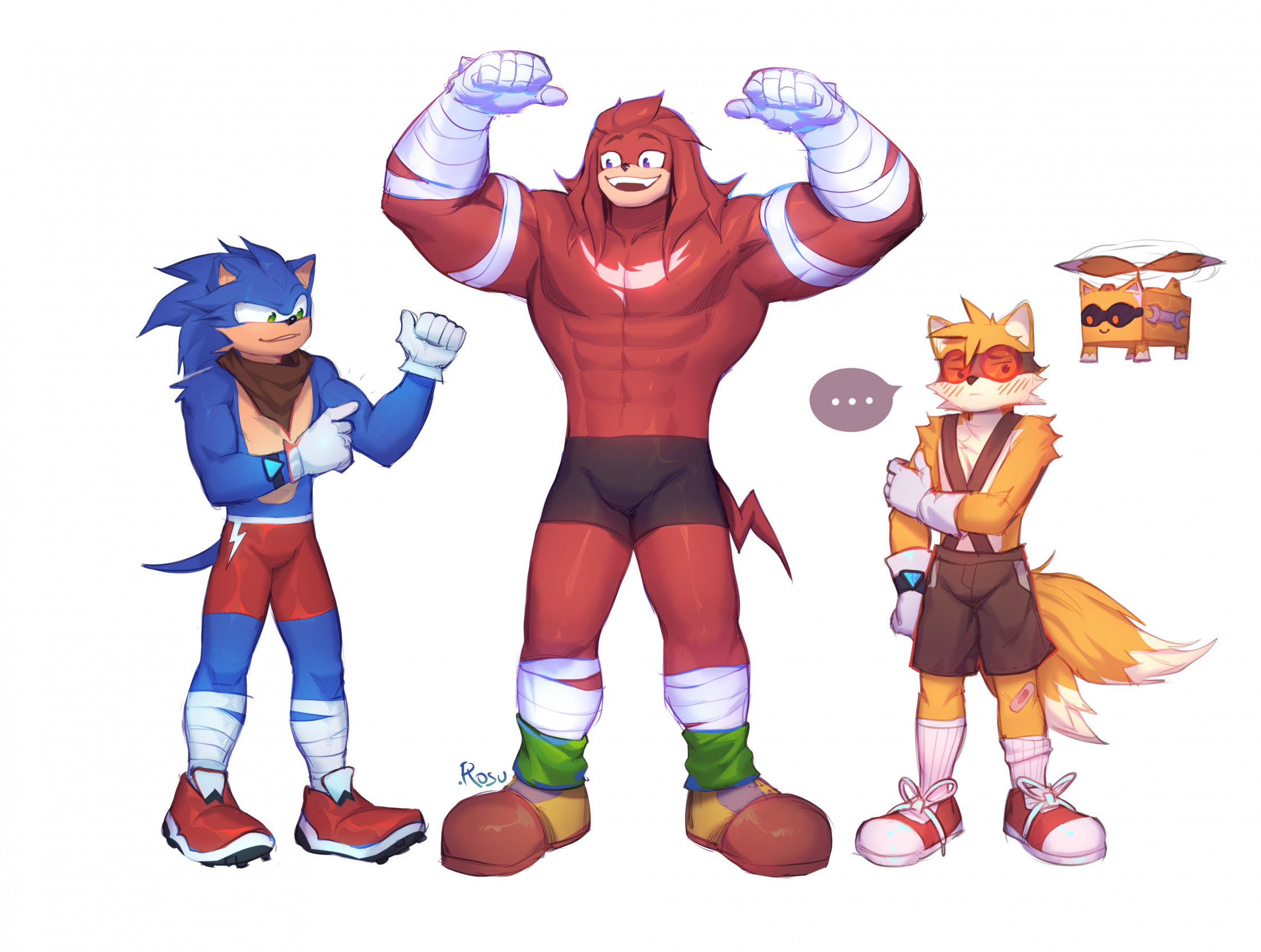 Sonic, Knuckles and Tails by Rosutoriano -- Fur Affinity [dot] net