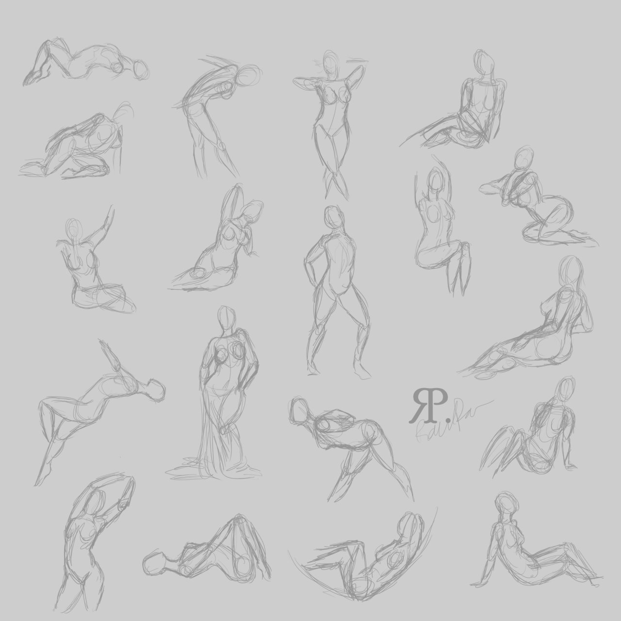 practice gesture drawing with me - 2 minutes pose - G01 - YouTube