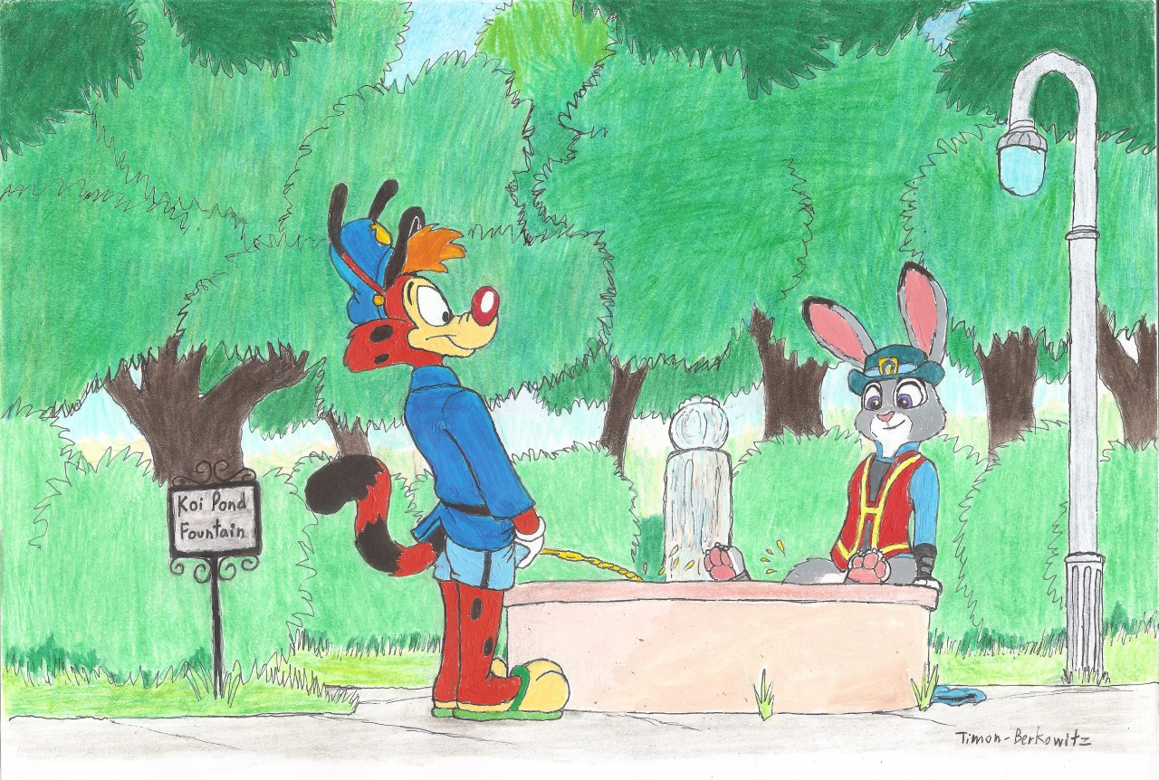 Bonkers and Judy Hopps toon Cops : Koi Pond pee by rufe-squirrel -- Fur  Affinity [dot] net