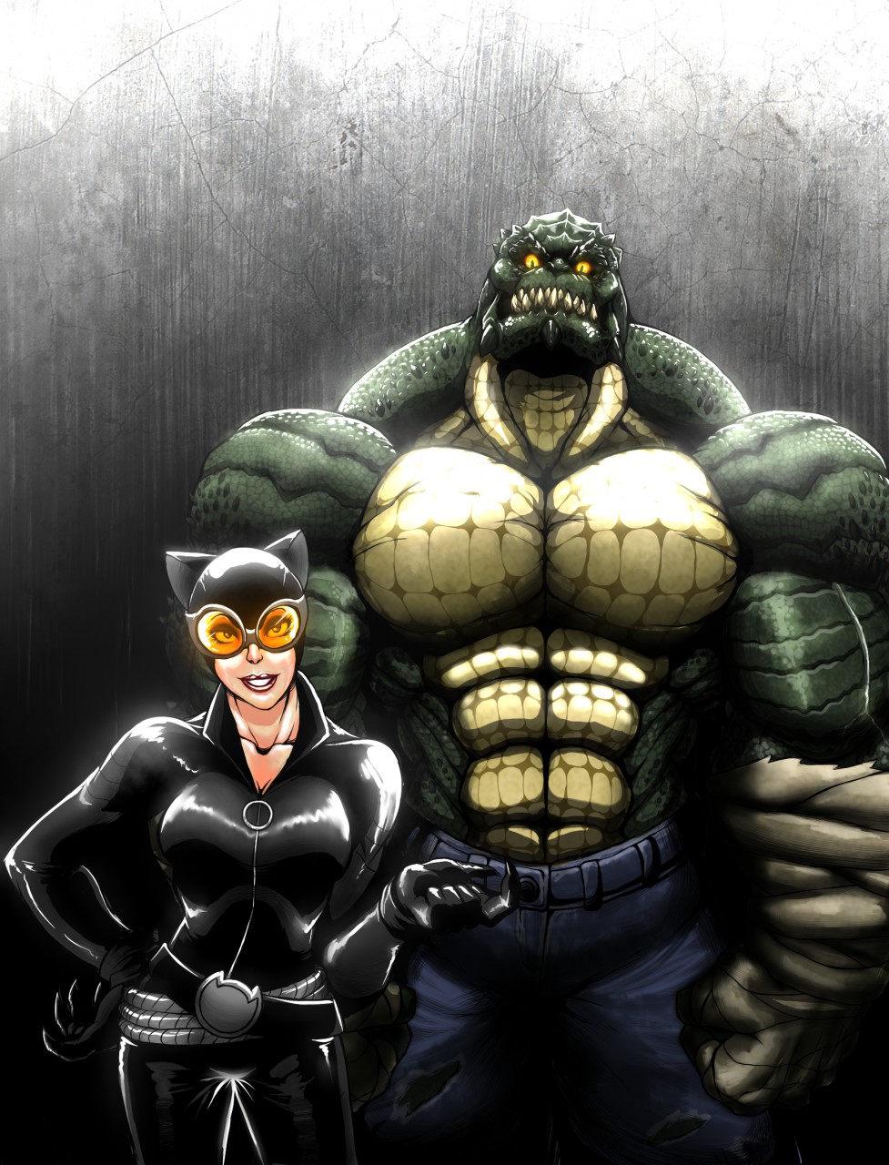 Catwoman and Killer Croc. 