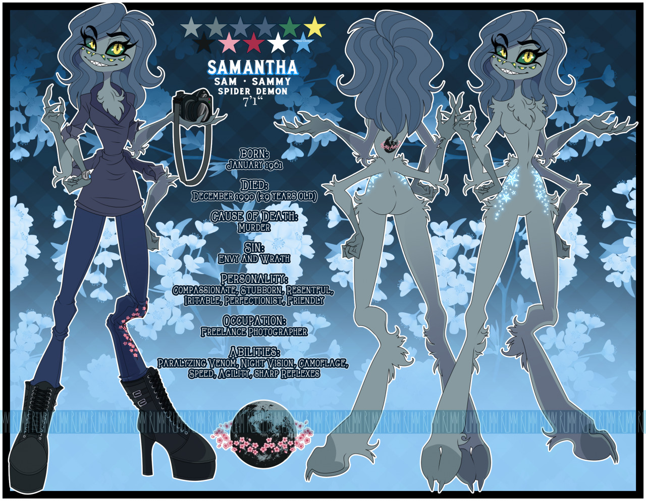 Hazbin Ref Sheet - Samantha [C] by RUMM -- Fur Affinity [dot] net