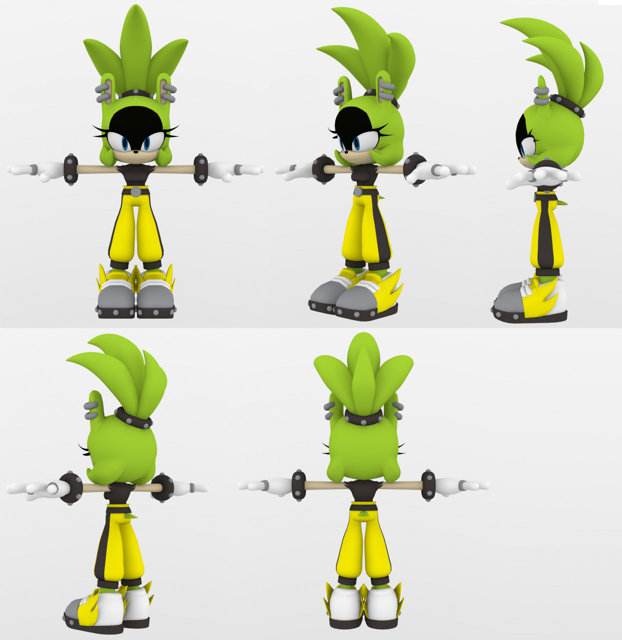 Surge the Tenrec Sonic Gem style model by Runhurd -- Fur Affinity [dot] net