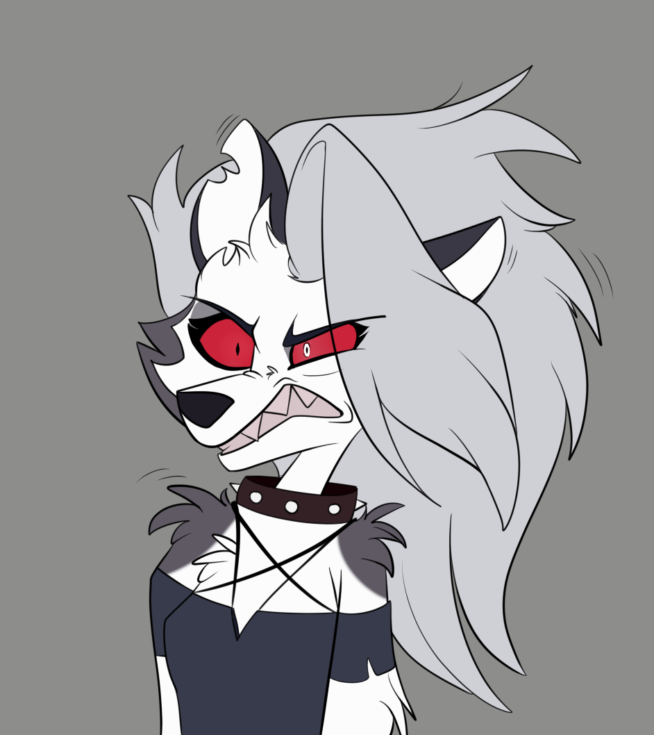 Image of a female anthropomorphic wolf furry, she has black fur