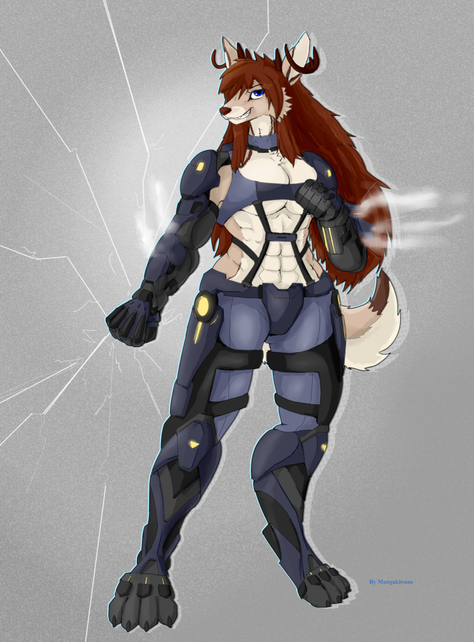 Lexica - young anime female warrior with armor sword in hand
