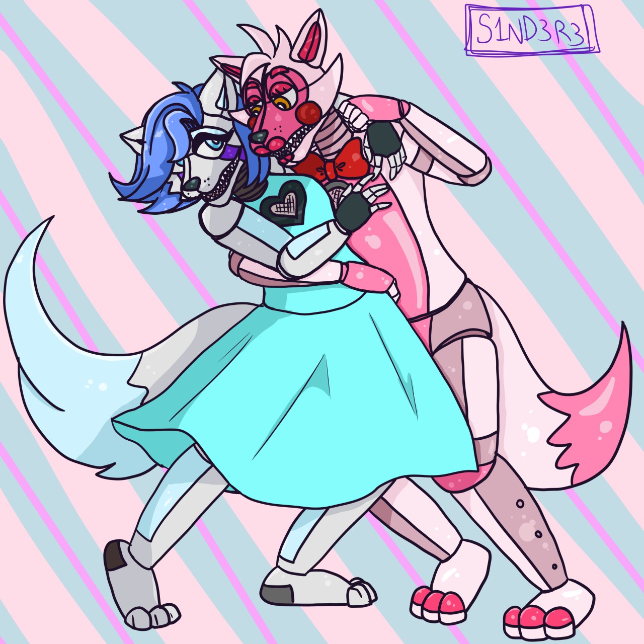 commission* Female Wolf and Funtime Foxy by s1nd3r3 -- Fur Affinity [dot]  net