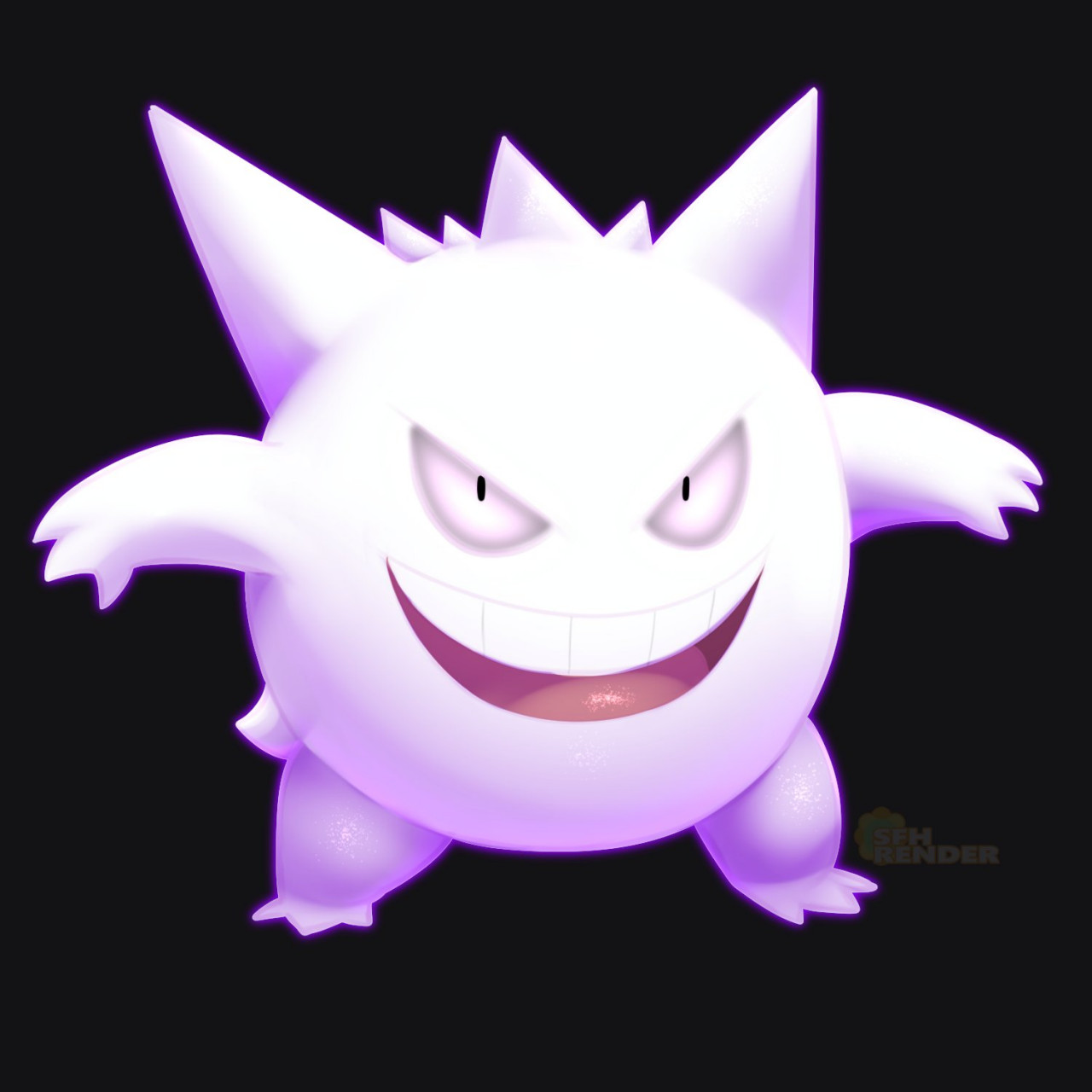 Shiny Gengar White Alternate by StudioFluff -- Fur Affinity [dot] net