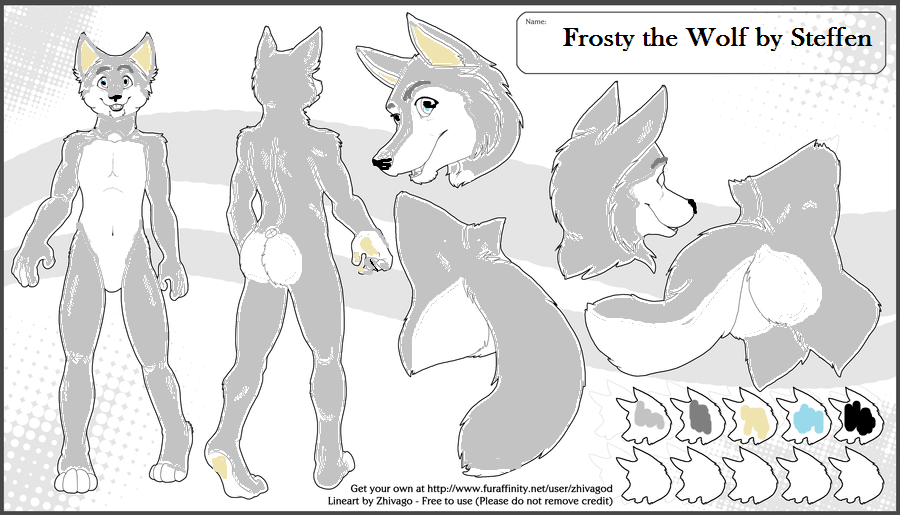 Free Fursona Wolf Template