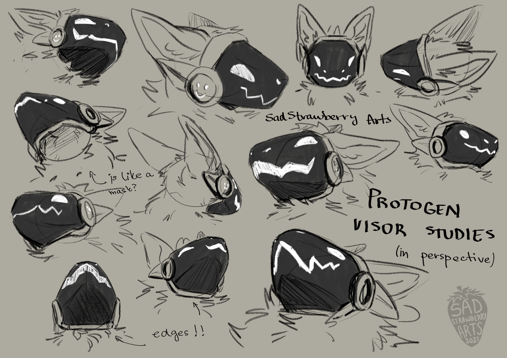 Protogen Visor Study by SadStrawberryArts -- Fur Affinity [dot] net