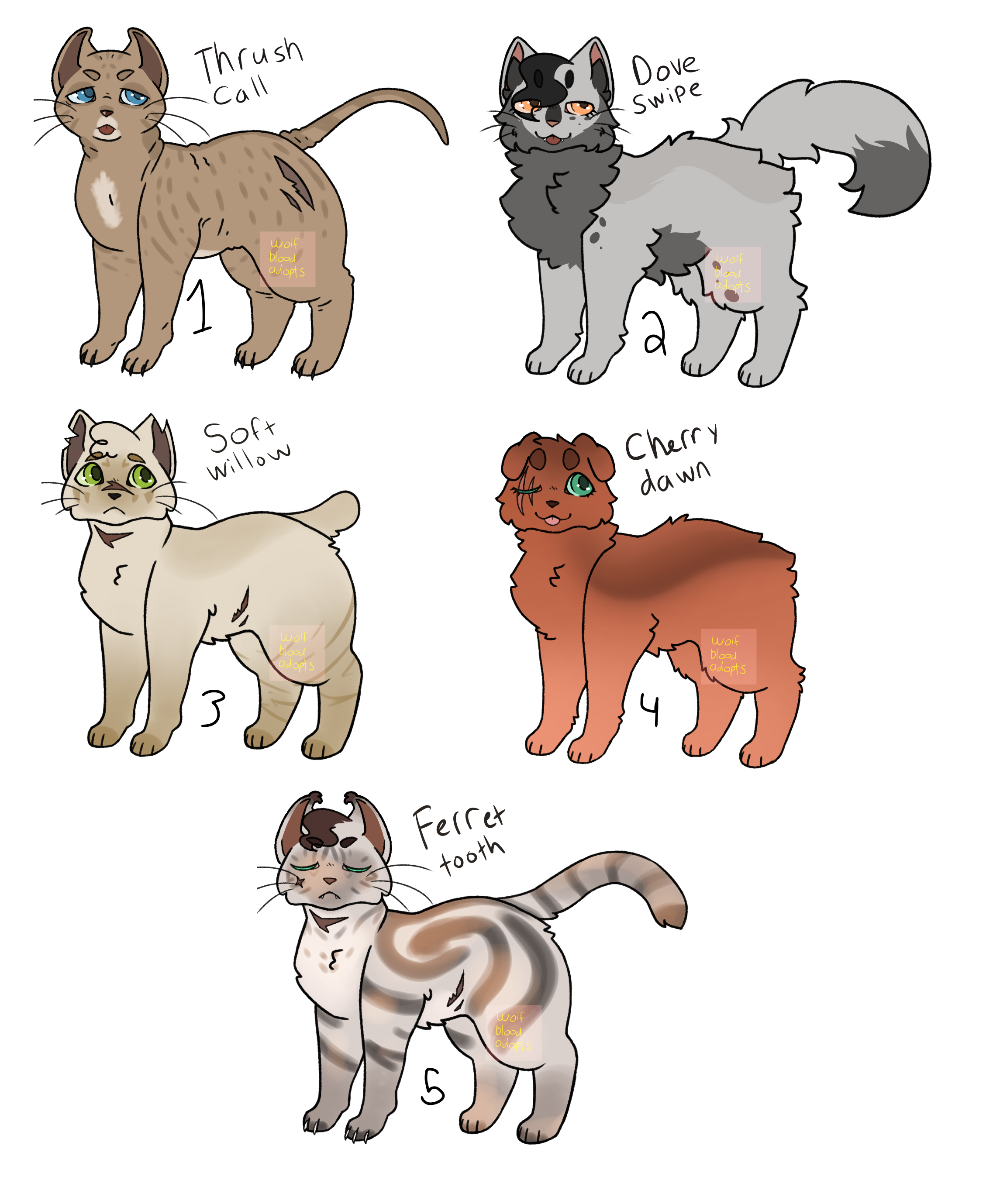 Warrior Cats Adopts [2/2 OPEN] by Demonteethh -- Fur Affinity [dot] net