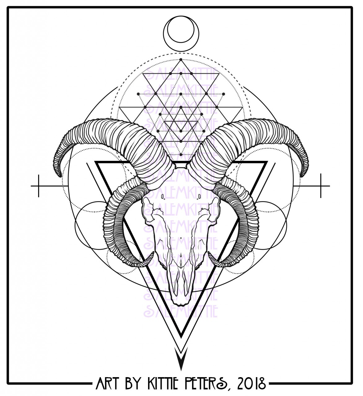 Billy goat skull with tribal designs in black and white tattoo style sketch  on Craiyon
