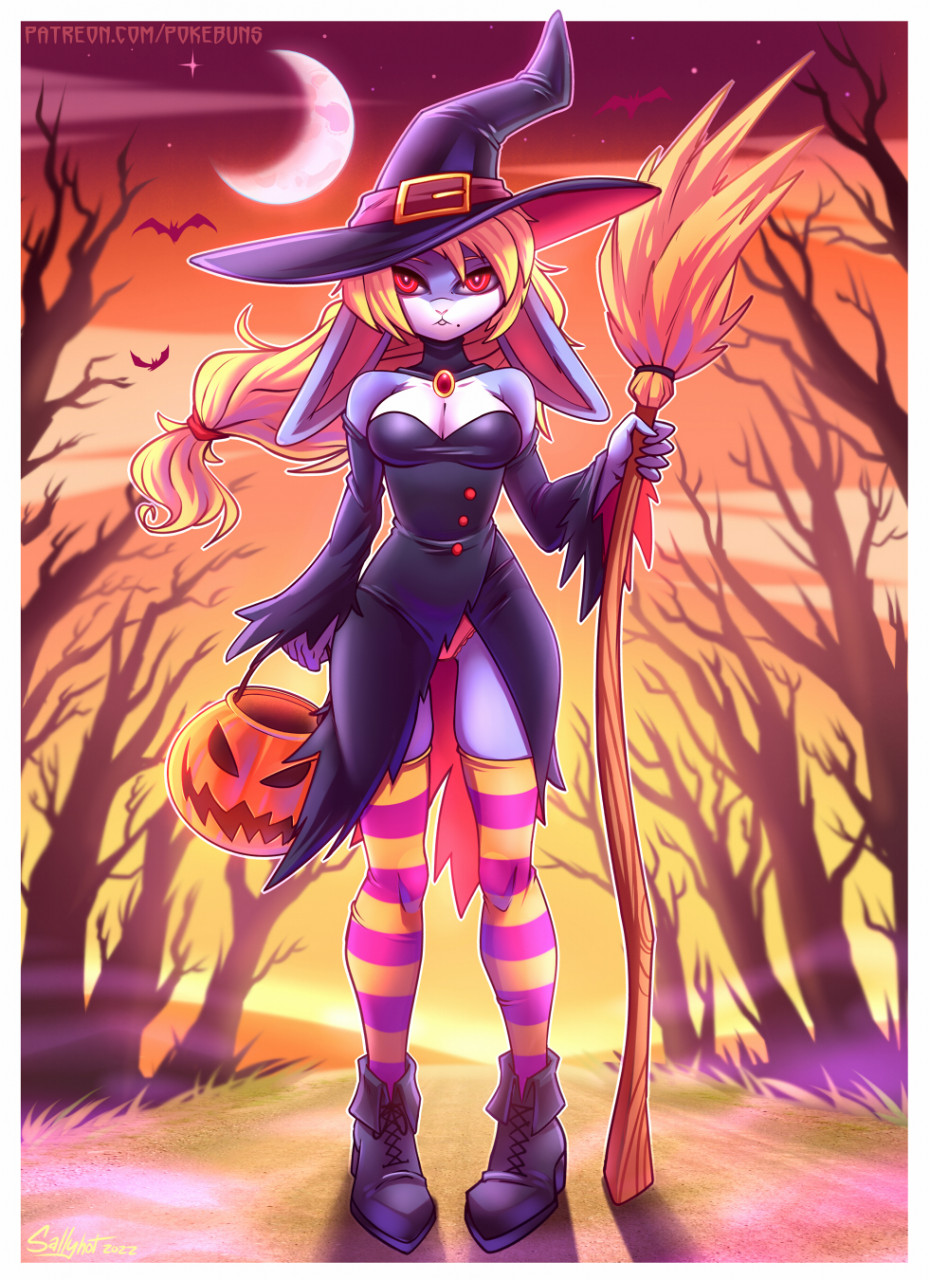 Witch Ingrid Halloween Poster by sallyhot -- Fur Affinity [dot] net