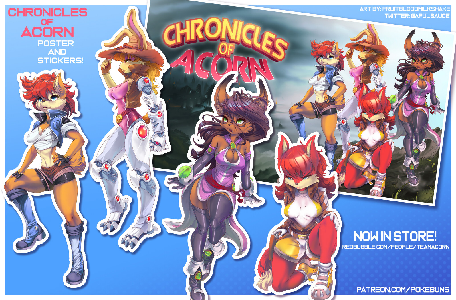 Chronicles of Acorn Stickers and Poster! Now in Store! by sallyhot -- Fur  Affinity [dot] net