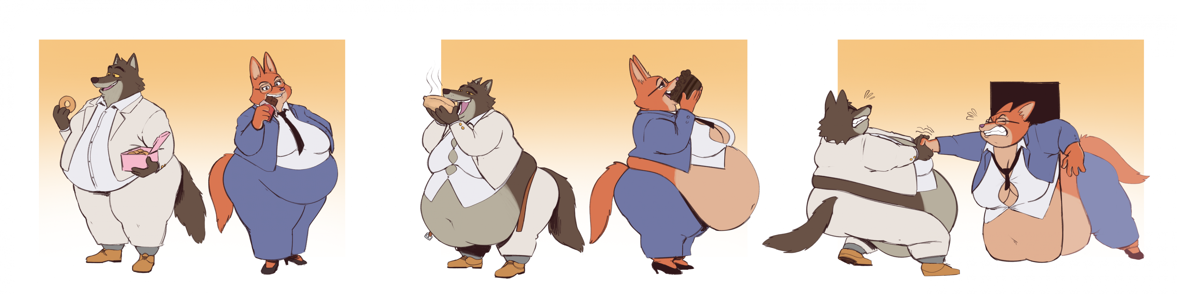 Mr Wolf and Diane Sequence Comm by Sambaba -- Fur Affinity [dot] net