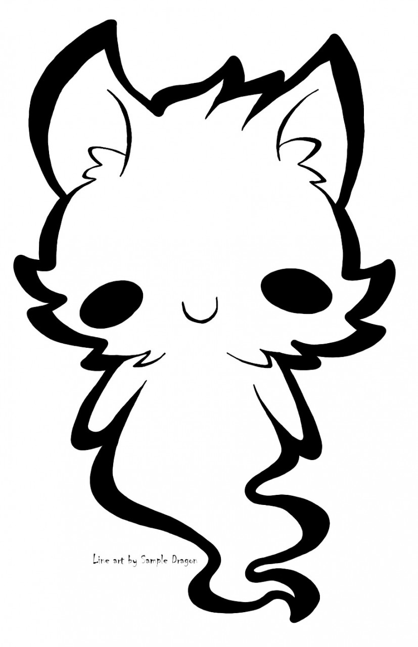 Ghost Kitty Coloring Page Free2Use by SampleDragon -- Fur Affinity [dot