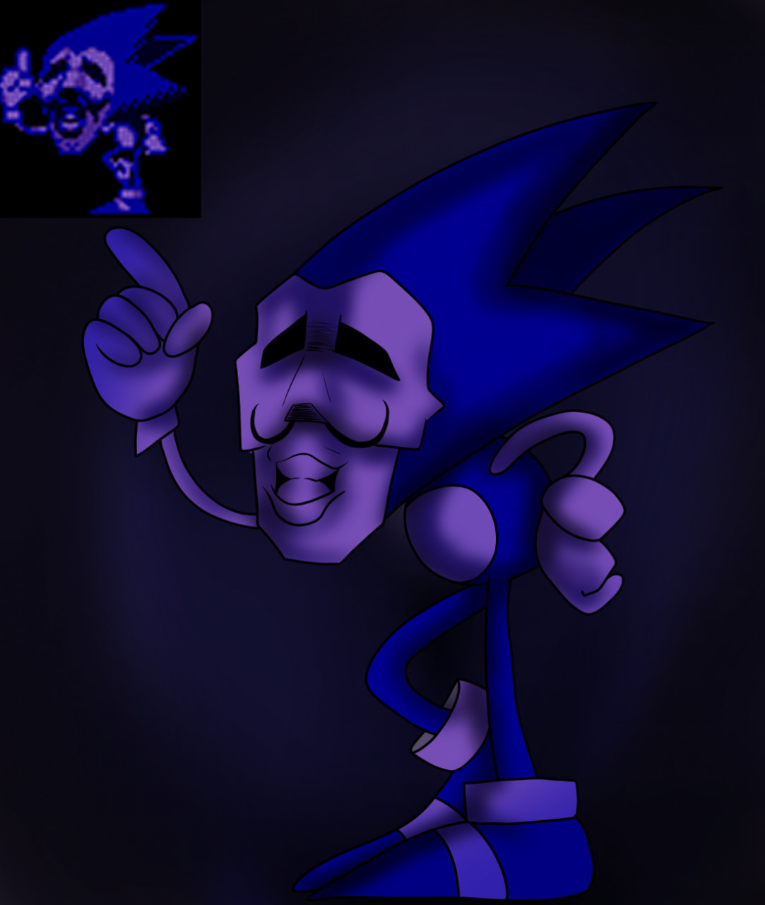 Majin Sonic Coming out the TV (Another fan art of Majin Sonic) : r