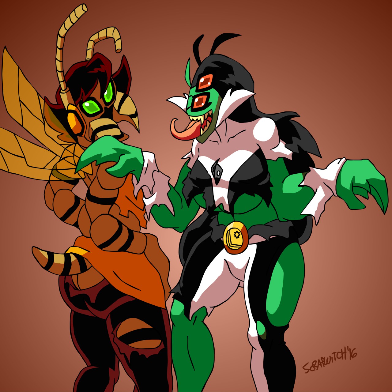 (TF) Wasp and Phantom Girl into Monsters! 