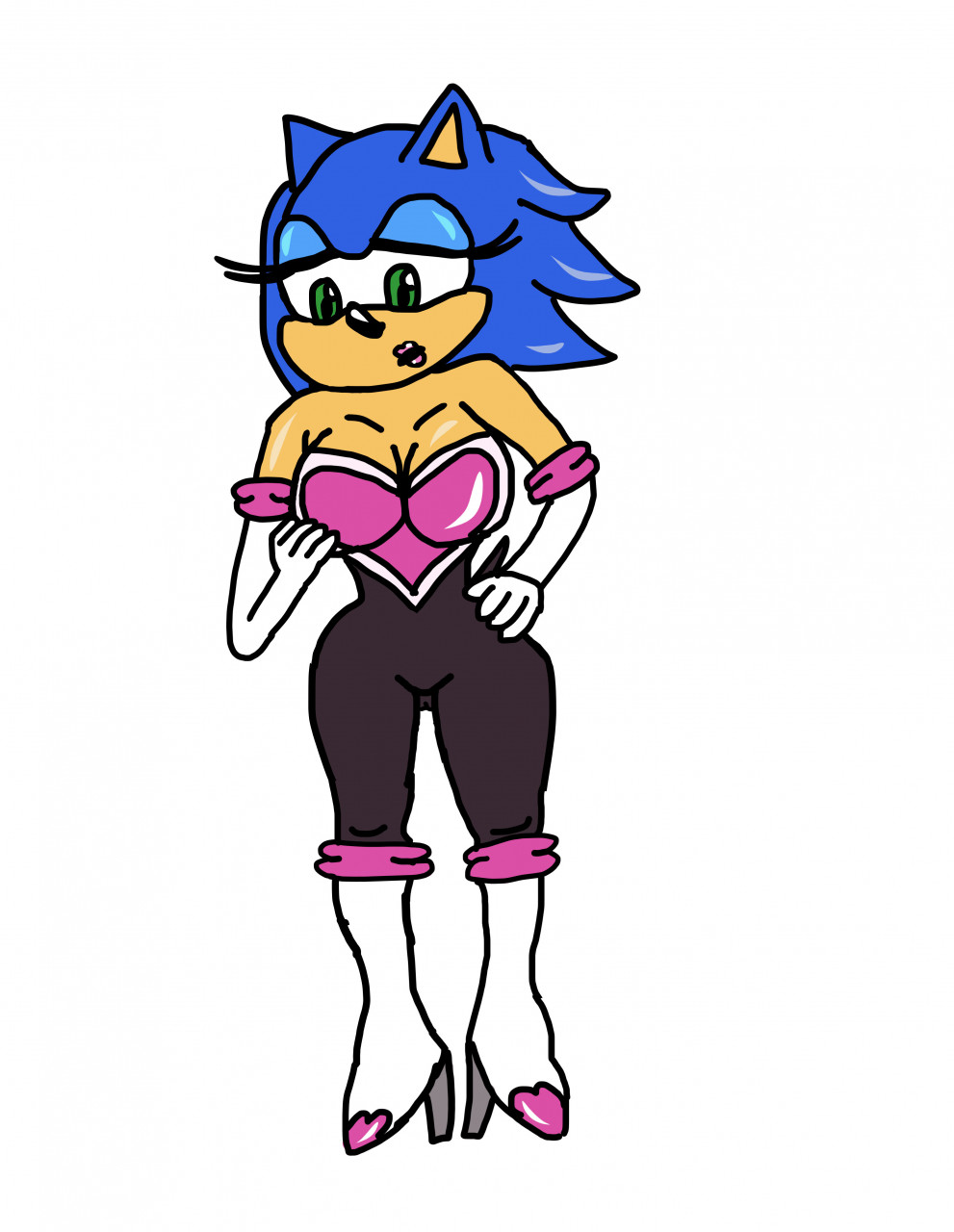 Fanart of female sonic the hedgehog and rouge