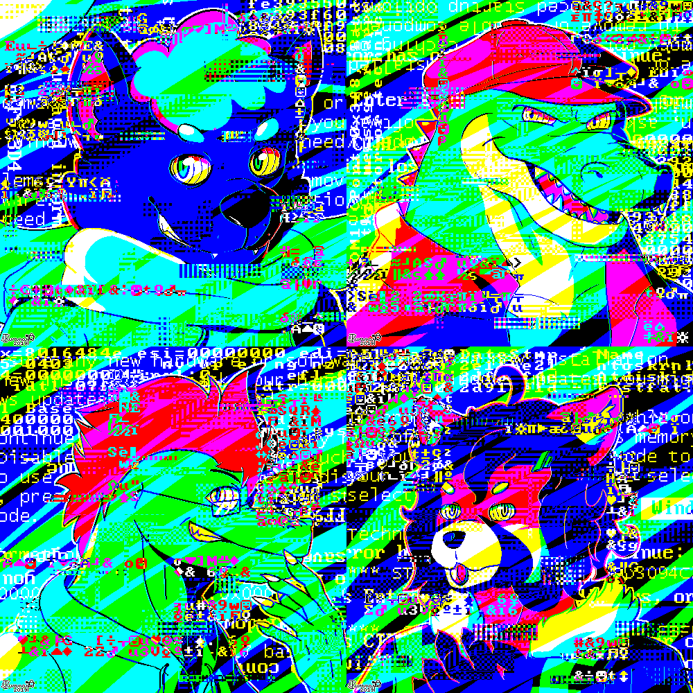 Weirdcore leafeon! WARNING! Bright colors and Eye strain! by