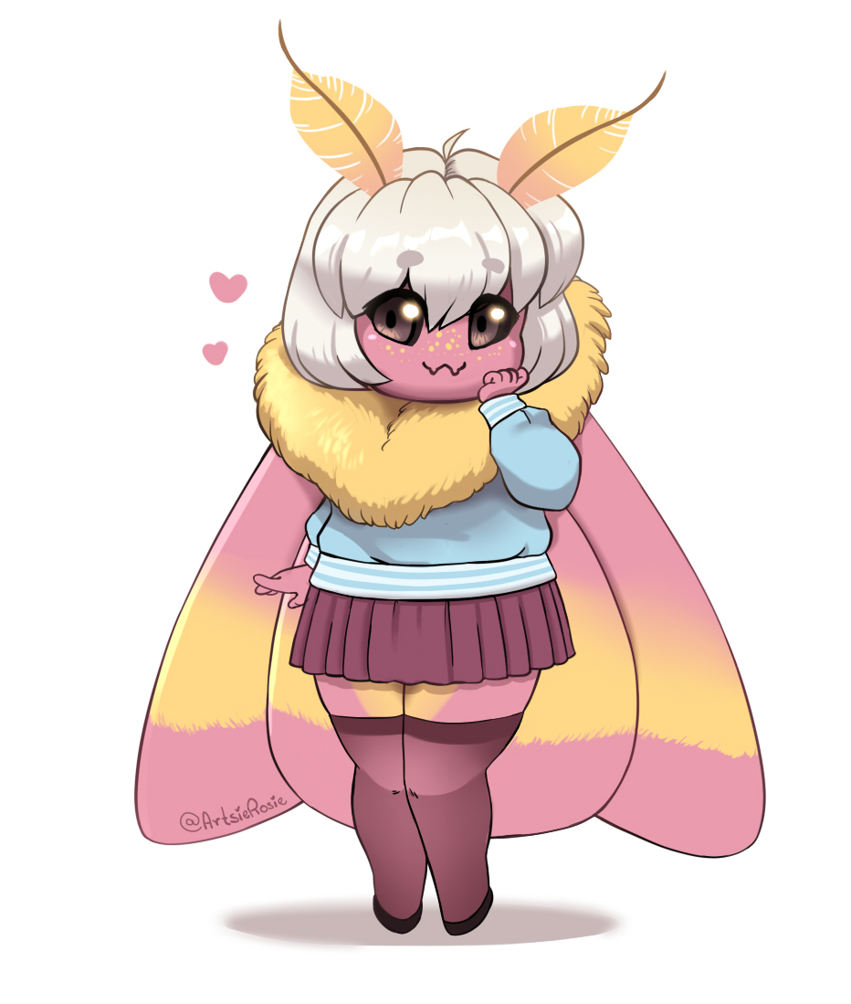 Rosy Maple moth girl~ - (Looking for a name!) by ScarlettDesire -- Fur  Affinity [dot] net