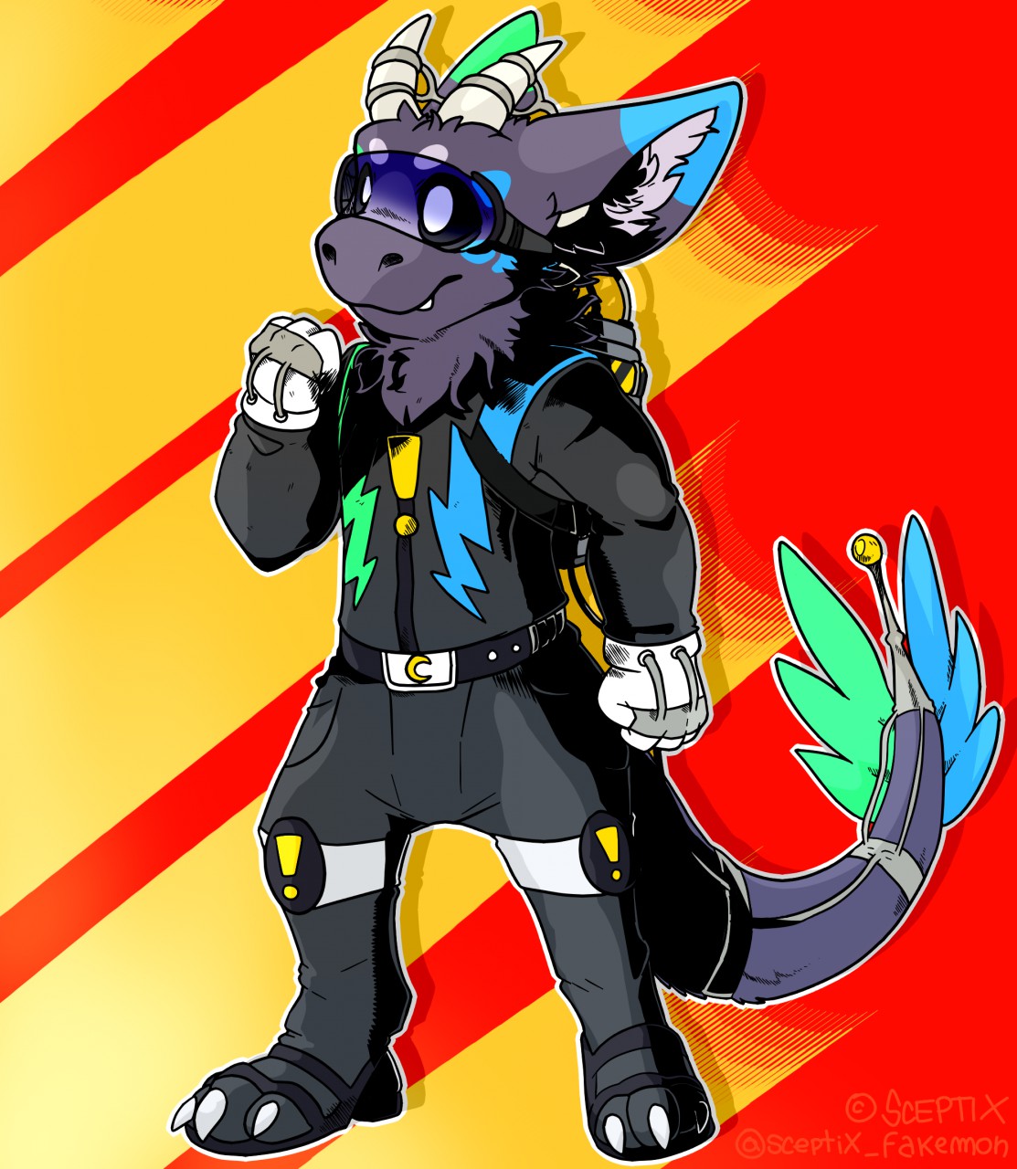 Protogen - Insert Batteries Here - Blue/Purple | Sticker